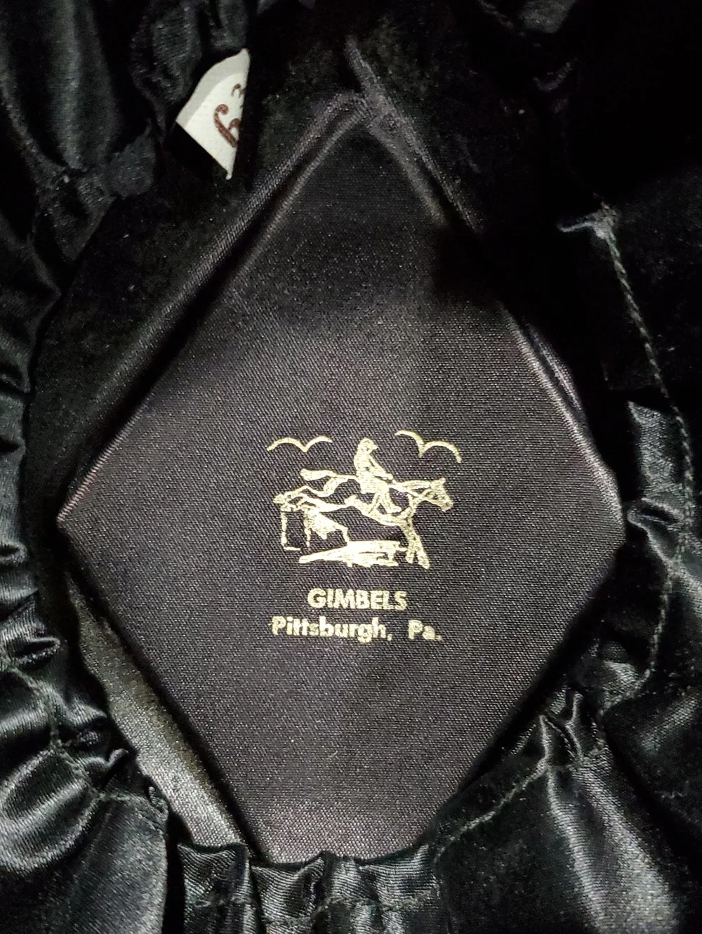 Vintage Black Velvet Riding Hat with Bow